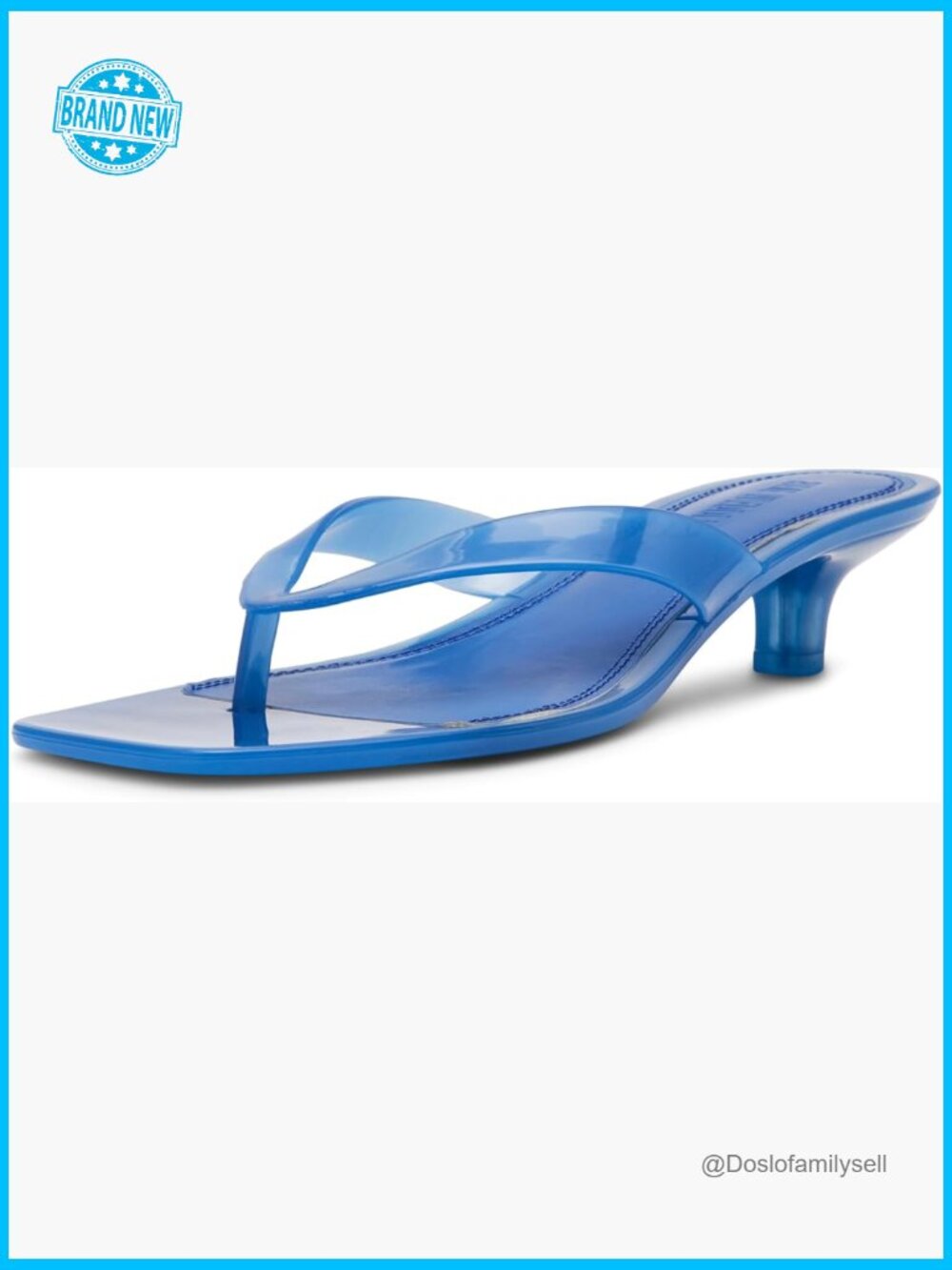 Heeled Sandals Square Toe Kitten Heel Dressy Casual Slip On PVC Nylon